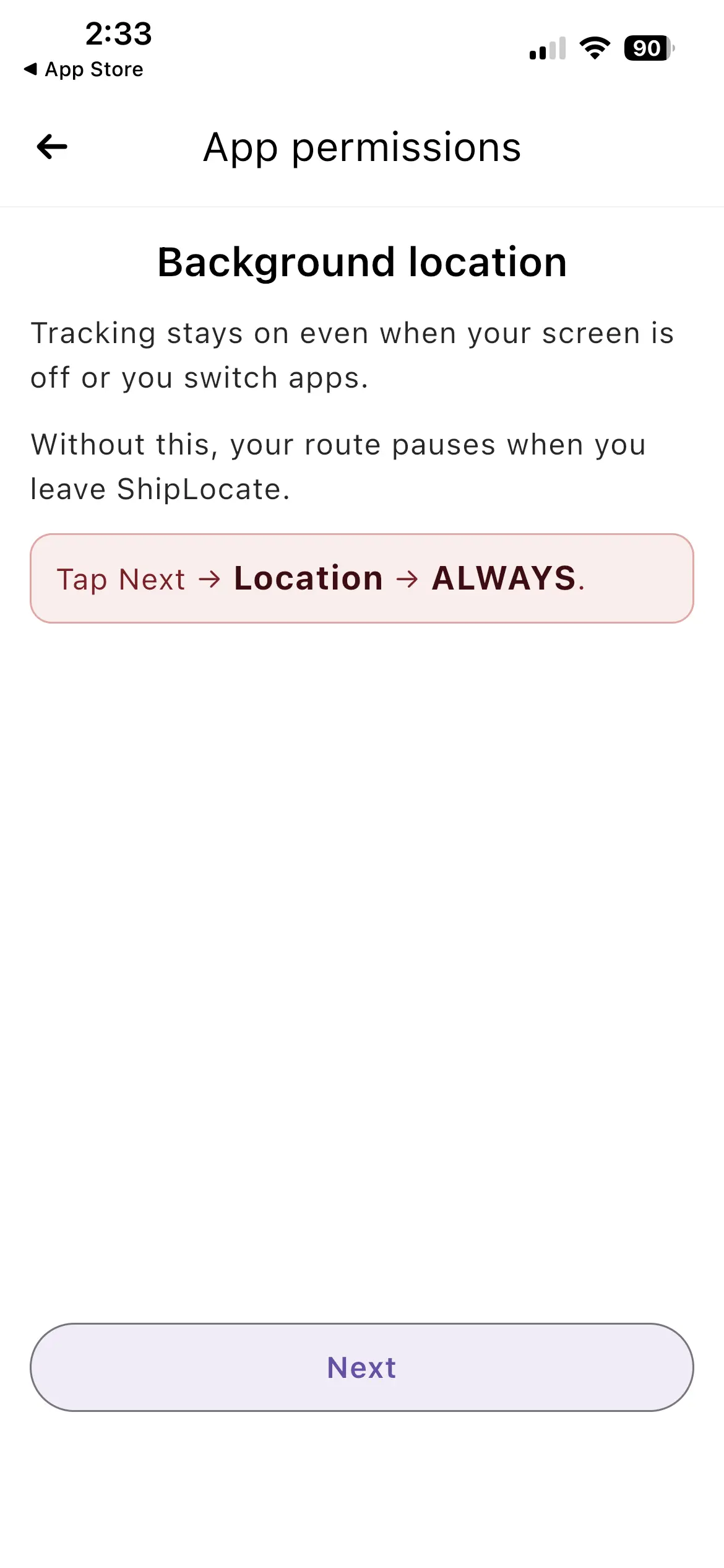 iOS background location instruction