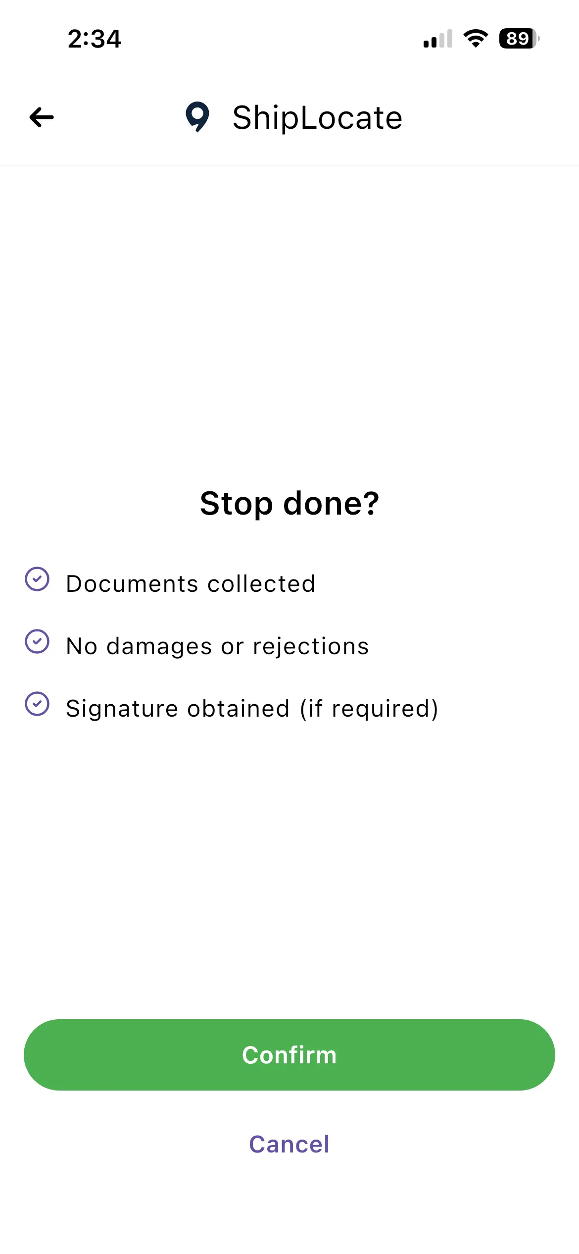 iOS stop done confirmation
